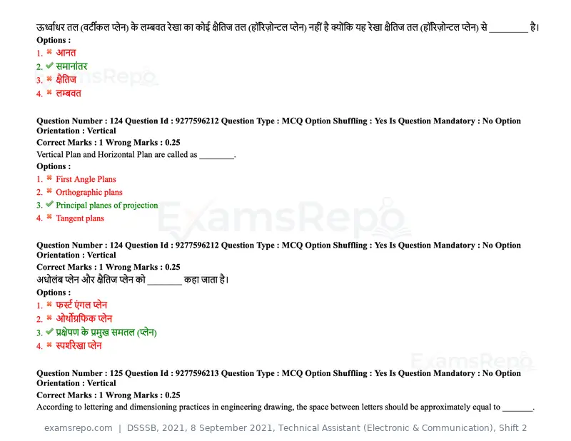 DSSSB 2021 question paper, 8 September 2021, Technical Assistant (Electronic & Communication), Shift 2, page 104 of 157