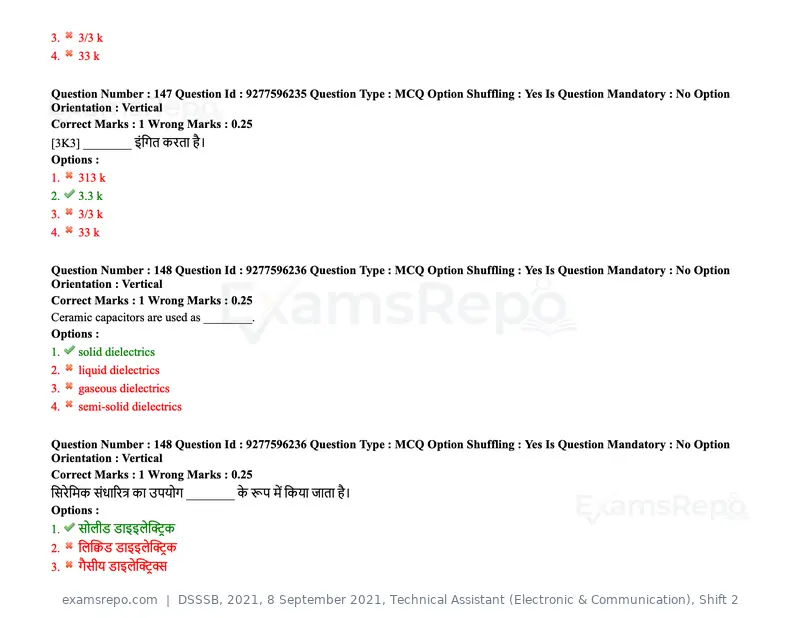 DSSSB 2021 question paper, 8 September 2021, Technical Assistant (Electronic & Communication), Shift 2, page 120 of 157