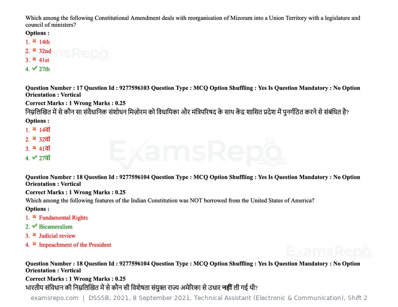DSSSB 2021 question paper, 8 September 2021, Technical Assistant (Electronic & Communication), Shift 2, page 13 of 157