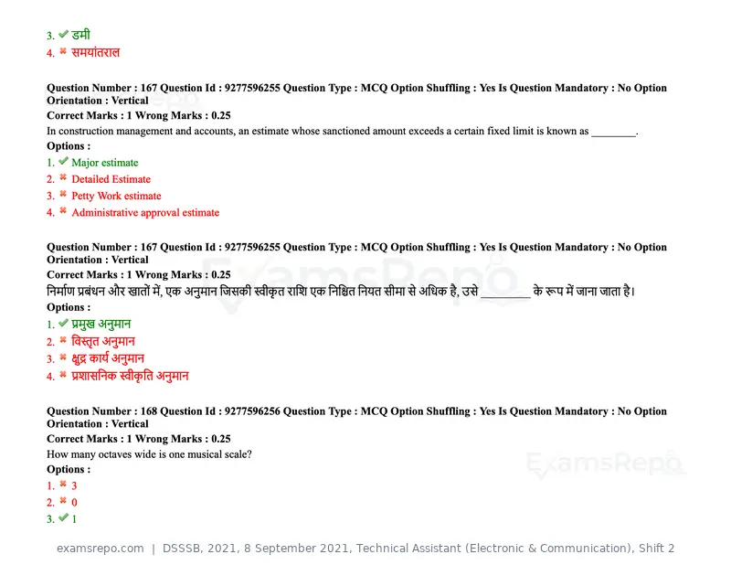 DSSSB 2021 question paper, 8 September 2021, Technical Assistant (Electronic & Communication), Shift 2, page 135 of 157