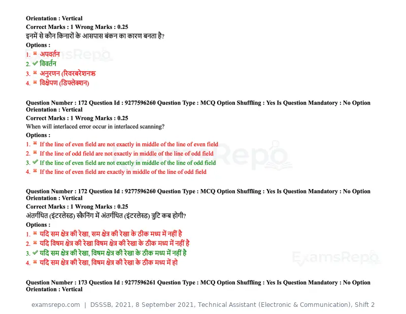 DSSSB 2021 question paper, 8 September 2021, Technical Assistant (Electronic & Communication), Shift 2, page 138 of 157