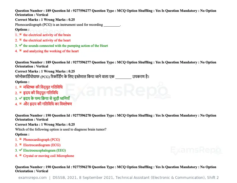 DSSSB 2021 question paper, 8 September 2021, Technical Assistant (Electronic & Communication), Shift 2, page 150 of 157