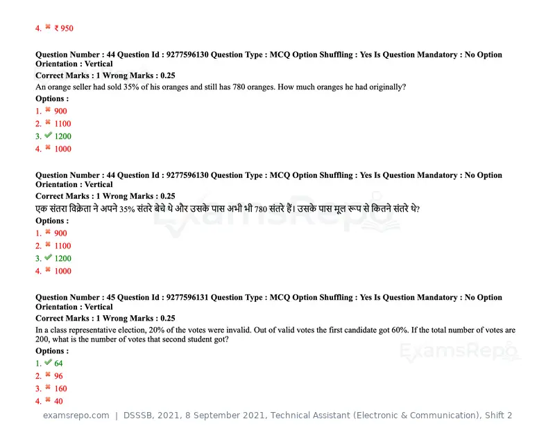 DSSSB 2021 question paper, 8 September 2021, Technical Assistant (Electronic & Communication), Shift 2, page 41 of 157