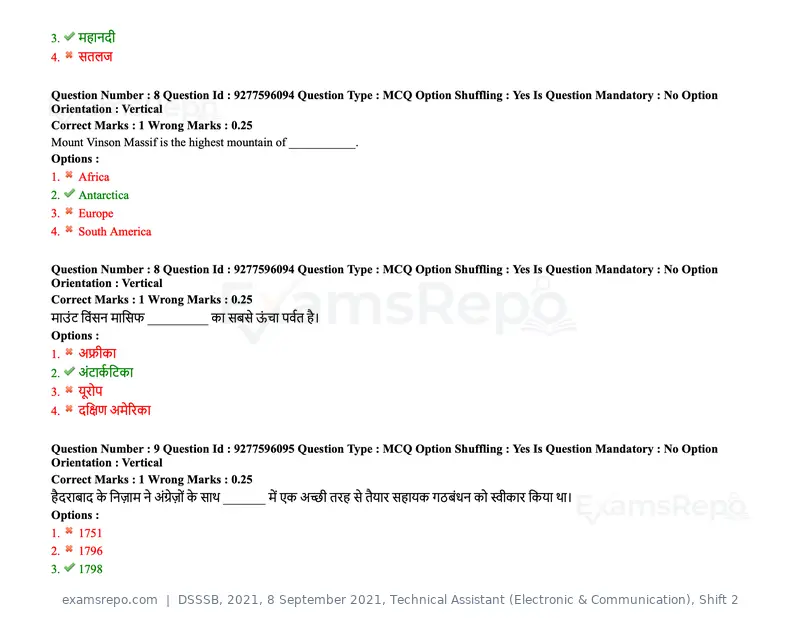 DSSSB 2021 question paper, 8 September 2021, Technical Assistant (Electronic & Communication), Shift 2, page 7 of 157