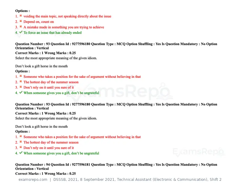 DSSSB 2021 question paper, 8 September 2021, Technical Assistant (Electronic & Communication), Shift 2, page 81 of 157