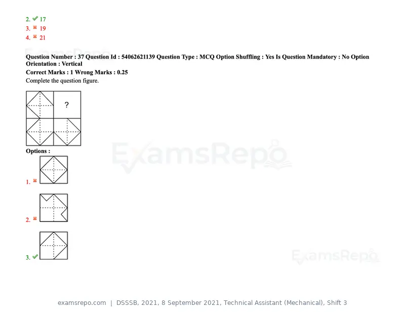 DSSSB 2021 question paper, 8 September 2021, Technical Assistant (Mechanical), Shift 3, page 30 of 158