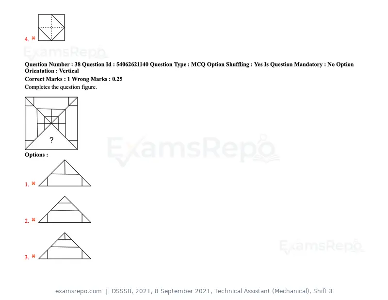 DSSSB 2021 question paper, 8 September 2021, Technical Assistant (Mechanical), Shift 3, page 32 of 158