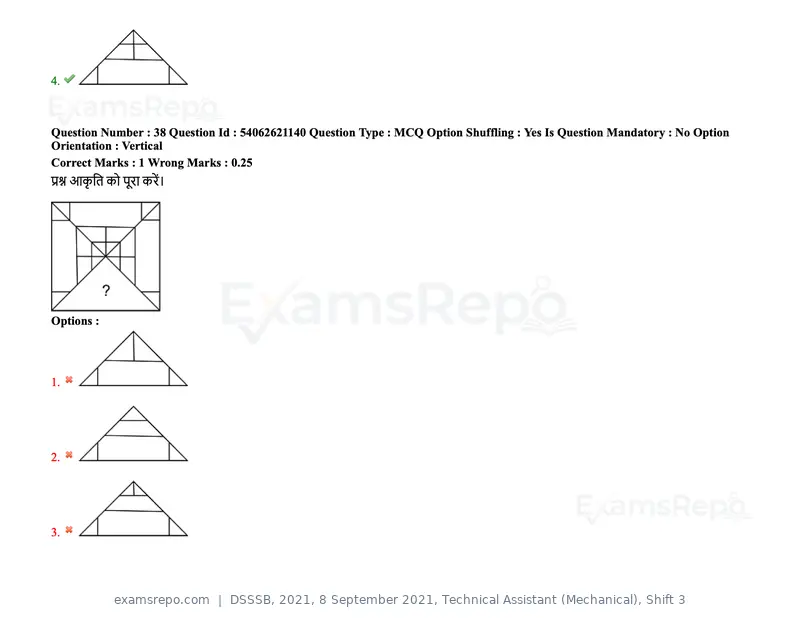 DSSSB 2021 question paper, 8 September 2021, Technical Assistant (Mechanical), Shift 3, page 33 of 158