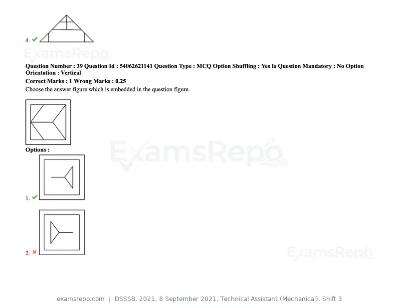 DSSSB 2021 question paper, 8 September 2021, Technical Assistant (Mechanical), Shift 3, page 34 of 158