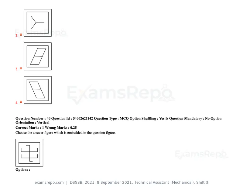 DSSSB 2021 question paper, 8 September 2021, Technical Assistant (Mechanical), Shift 3, page 36 of 158
