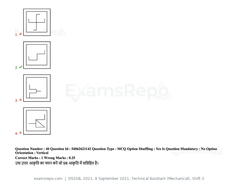 DSSSB 2021 question paper, 8 September 2021, Technical Assistant (Mechanical), Shift 3, page 37 of 158