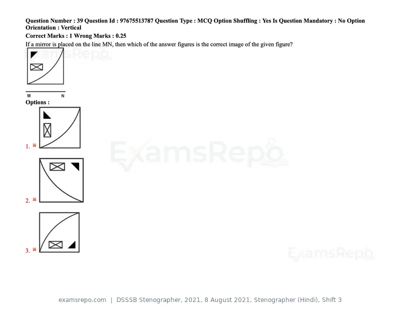 DSSSB Stenographer 2021 question paper, 8 August 2021, Stenographer (Hindi), Shift 3, page 43 of 171