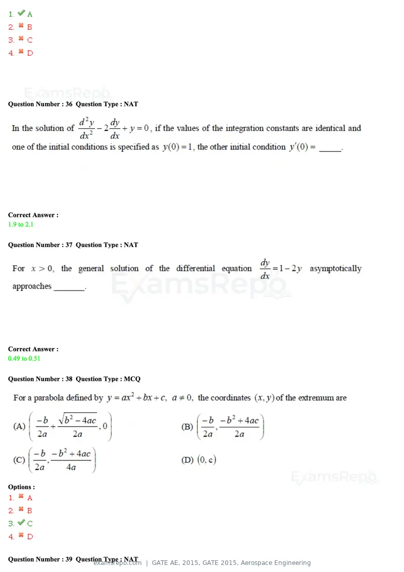 GATE AE 2015 question paper, GATE 2015, Aerospace Engineering, page 12 of 21
