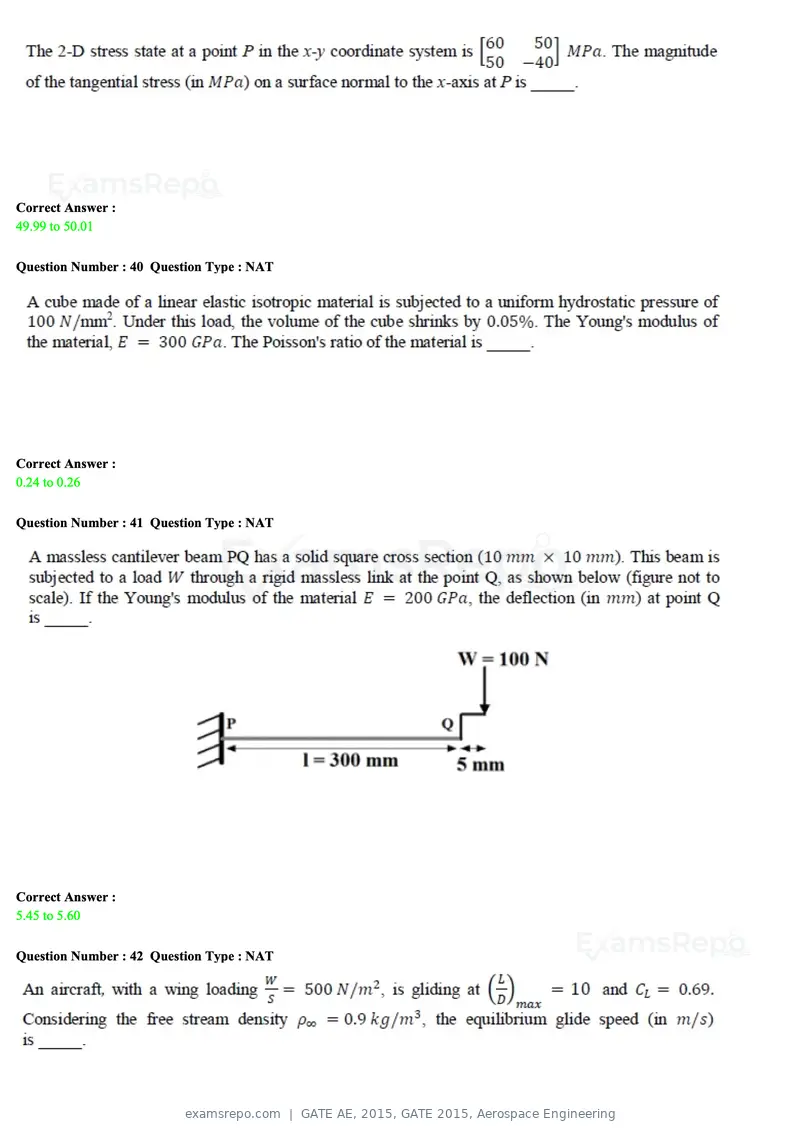 GATE AE 2015 question paper, GATE 2015, Aerospace Engineering, page 13 of 21