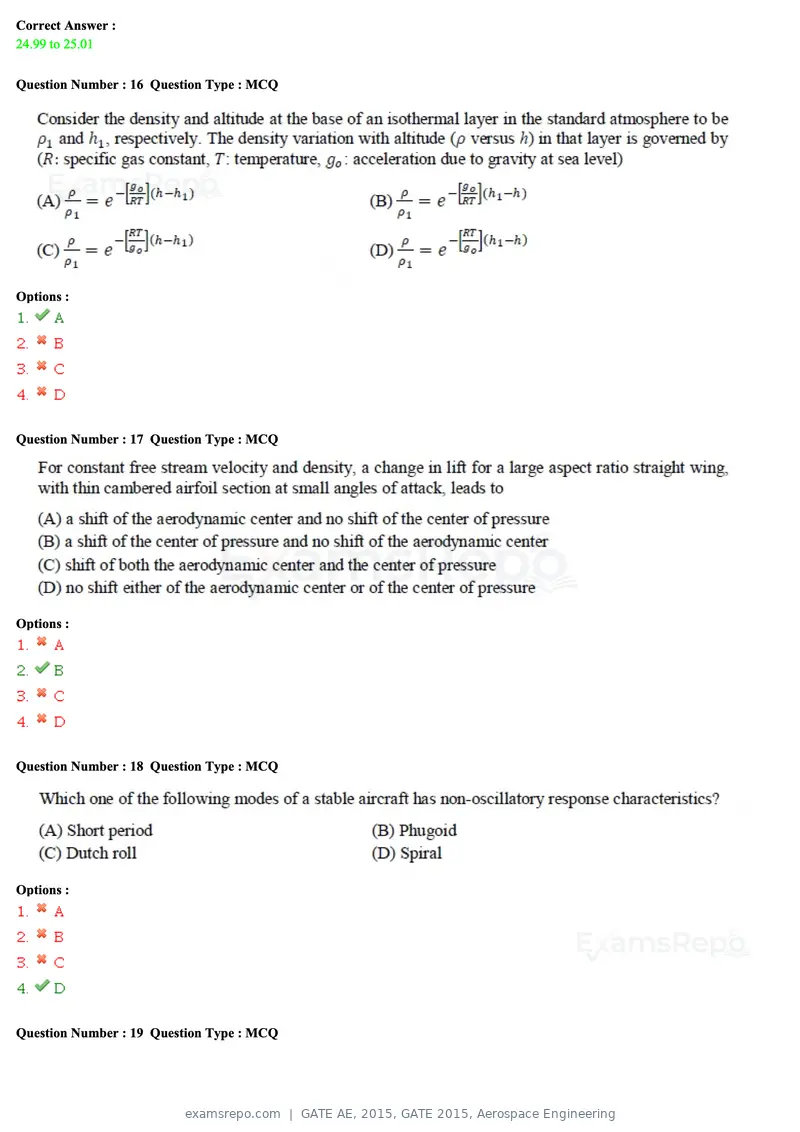 GATE AE 2015 question paper, GATE 2015, Aerospace Engineering, page 6 of 21