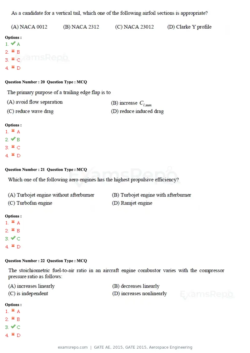 GATE AE 2015 question paper, GATE 2015, Aerospace Engineering, page 7 of 21
