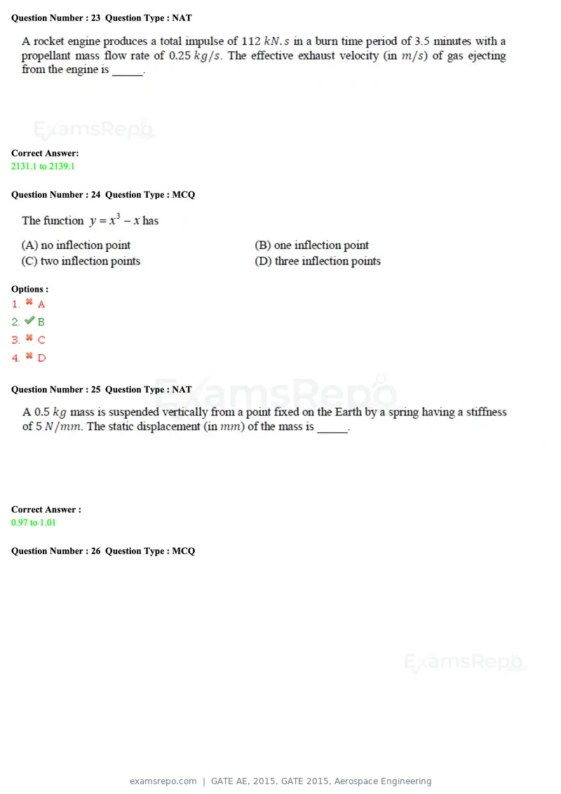 GATE AE 2015 question paper, GATE 2015, Aerospace Engineering, page 8 of 21