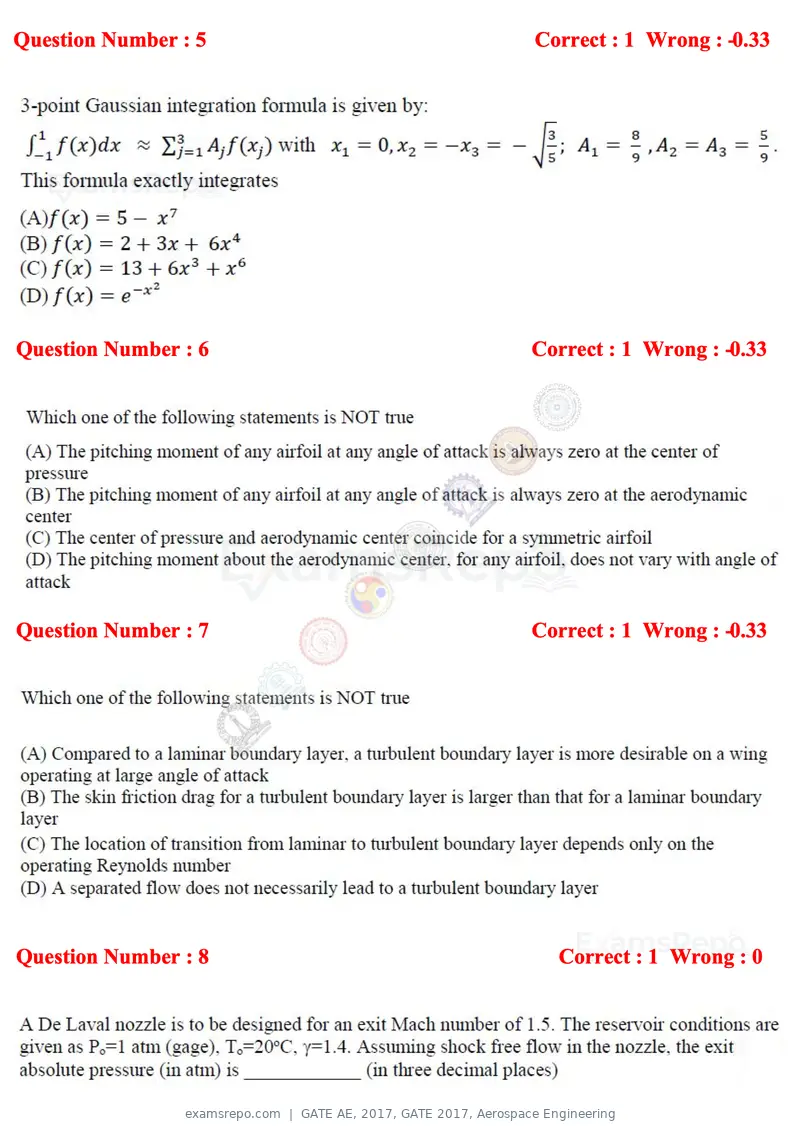 GATE AE 2017 question paper, GATE 2017, Aerospace Engineering, page 3 of 23