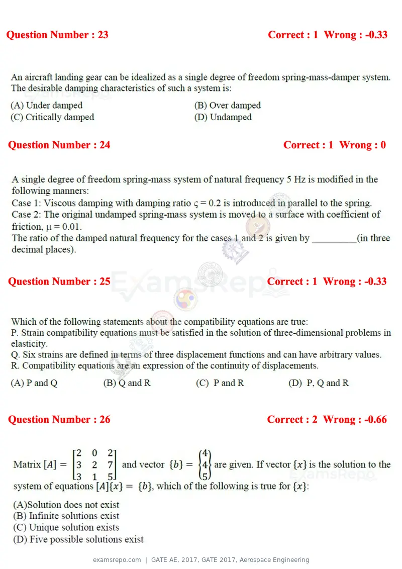 GATE AE 2017 question paper, GATE 2017, Aerospace Engineering, page 8 of 23