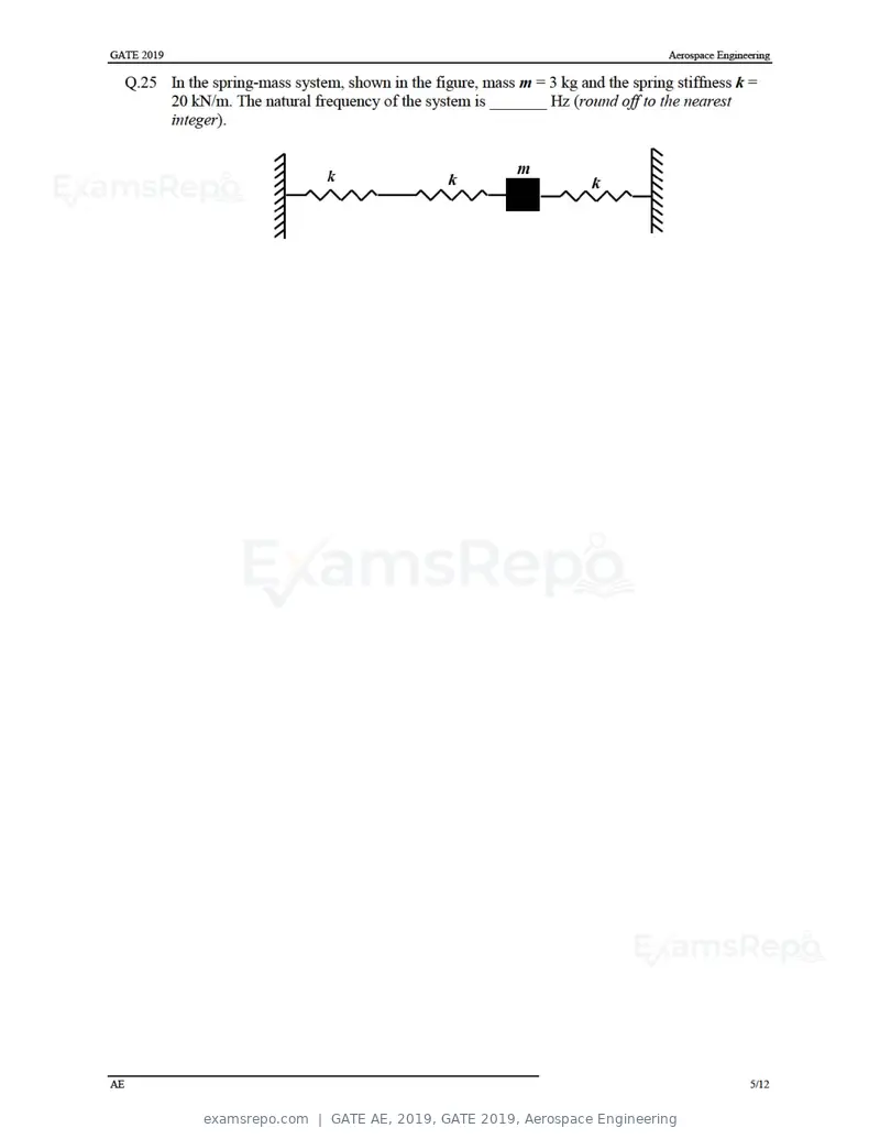 GATE AE 2019 question paper, GATE 2019, Aerospace Engineering, page 8 of 18