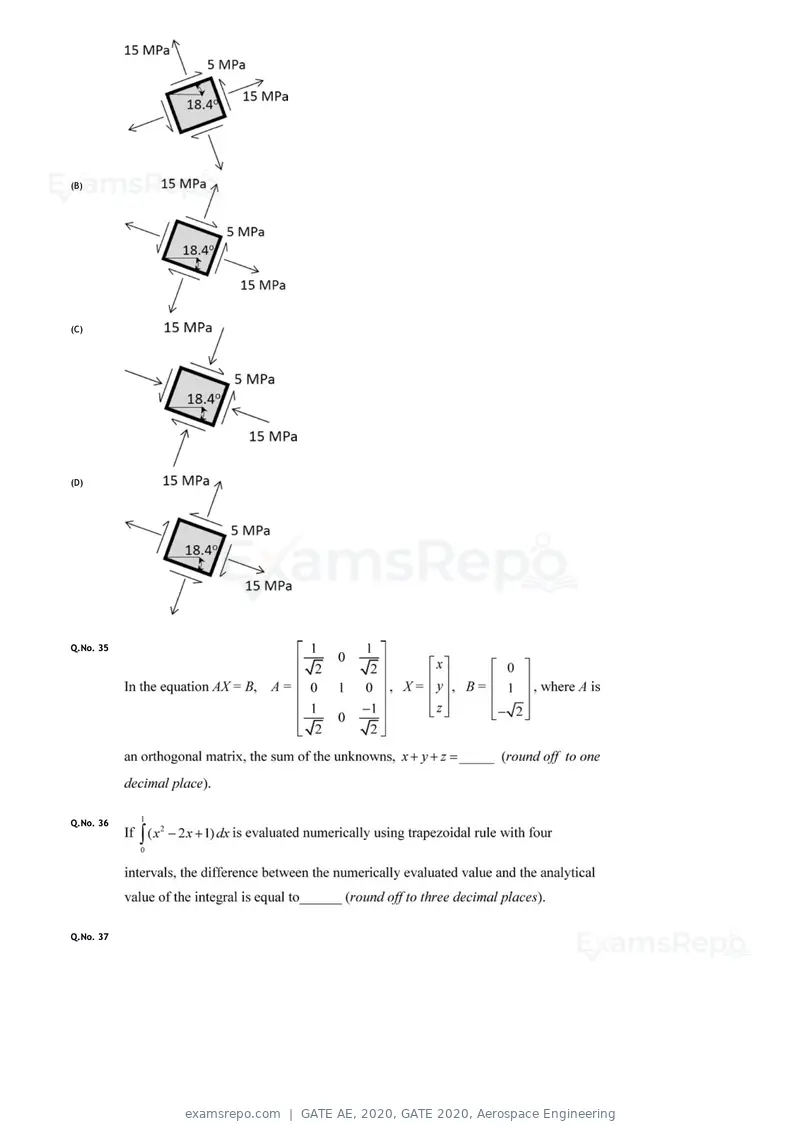GATE AE 2020 question paper, GATE 2020, Aerospace Engineering, page 11 of 17
