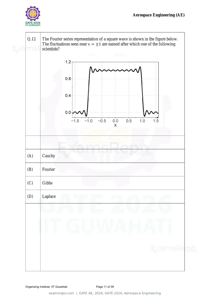 GATE AE 2026 question paper, GATE 2026, Aerospace Engineering, page 11 of 39