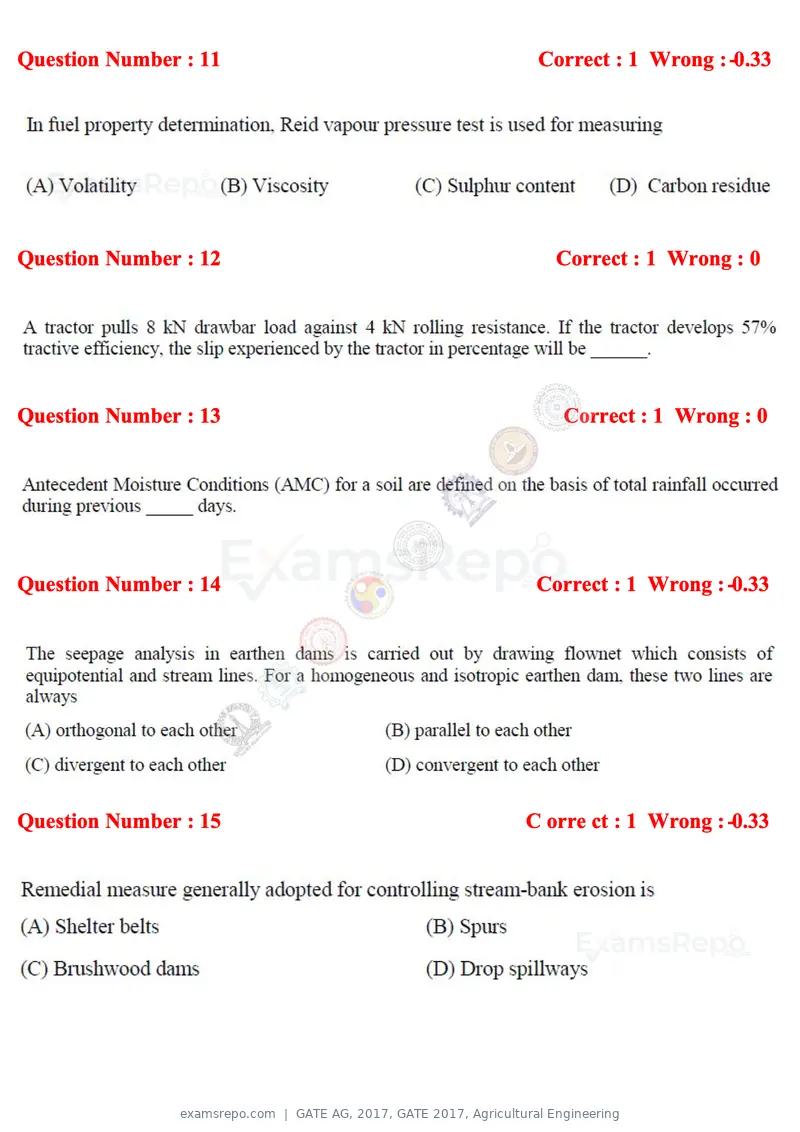 GATE AG 2017 question paper, GATE 2017, Agricultural Engineering, page 4 of 18
