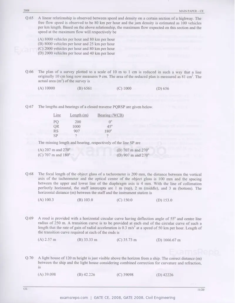 GATE CE 2008 question paper, GATE 2008, Civil Engineering, page 11 of 14