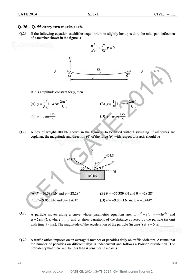 GATE CE 2014 question paper, GATE 2014, Civil Engineering Session 1, page 13 of 40