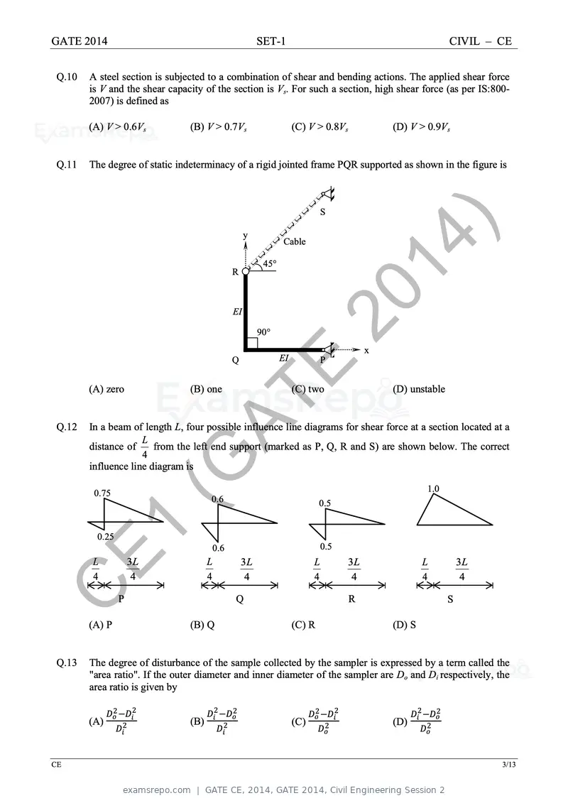 GATE CE 2014 question paper, GATE 2014, Civil Engineering Session 2, page 10 of 40