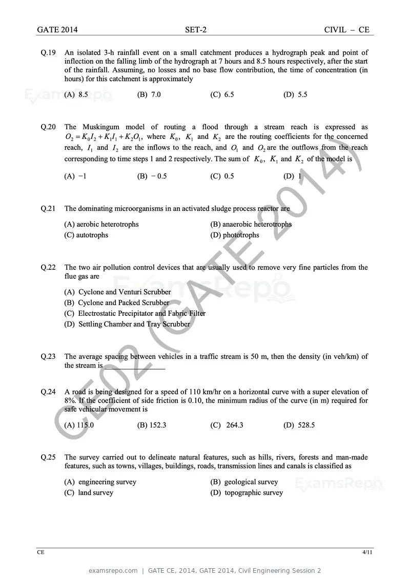GATE CE 2014 question paper, GATE 2014, Civil Engineering Session 2, page 32 of 40