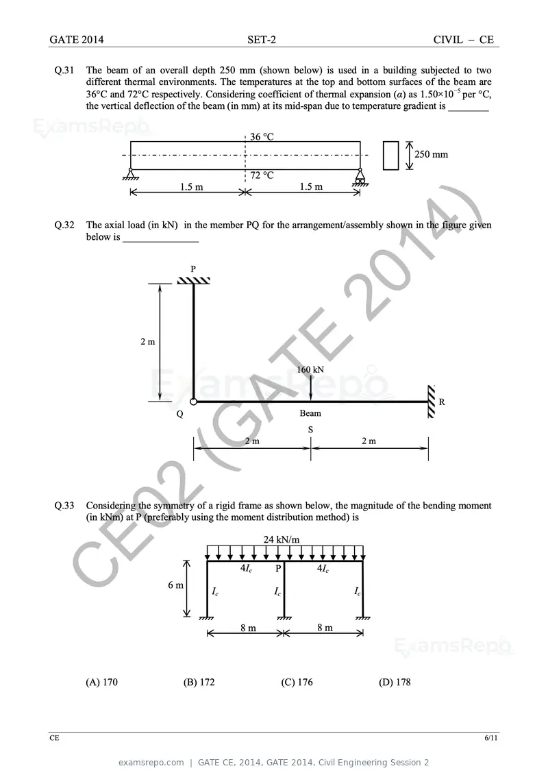 GATE CE 2014 question paper, GATE 2014, Civil Engineering Session 2, page 34 of 40
