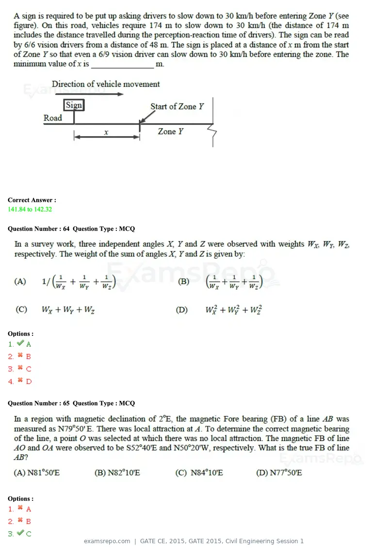 GATE CE 2015 question paper, GATE 2015, Civil Engineering Session 1, page 26 of 48