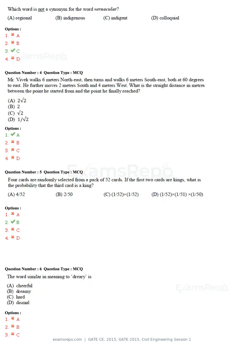 GATE CE 2015 question paper, GATE 2015, Civil Engineering Session 1, page 30 of 48