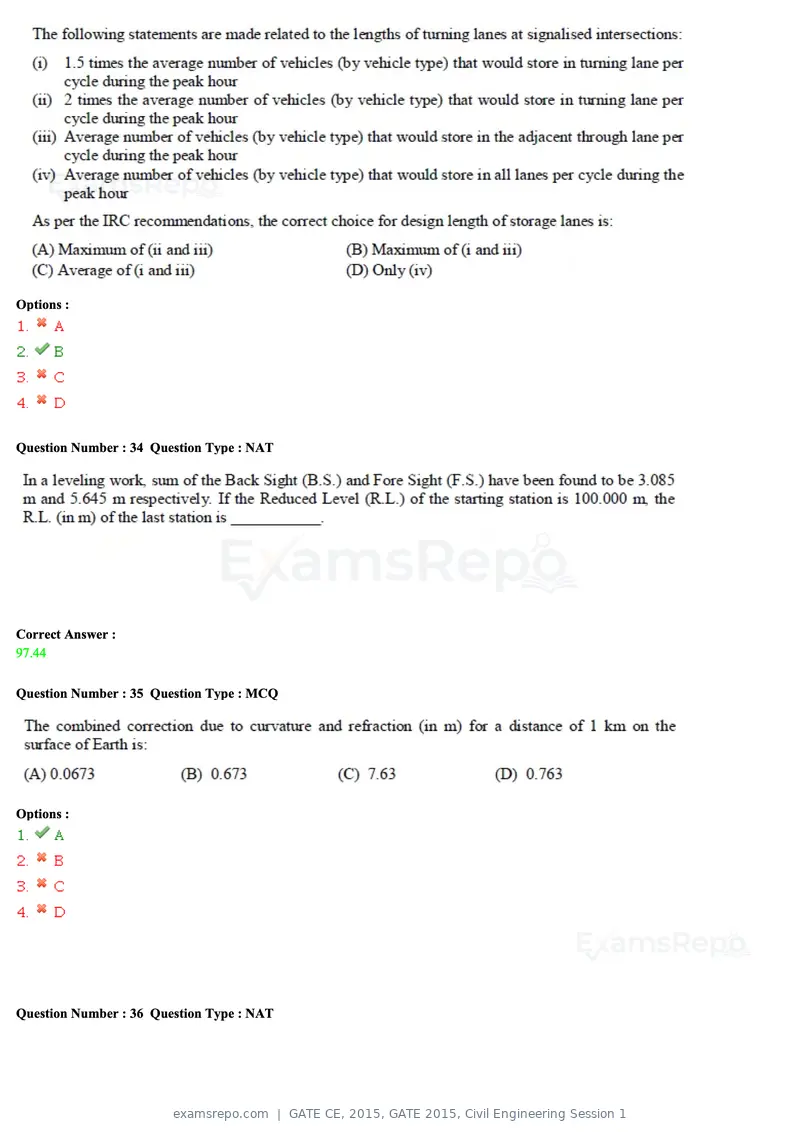 GATE CE 2015 question paper, GATE 2015, Civil Engineering Session 1, page 39 of 48