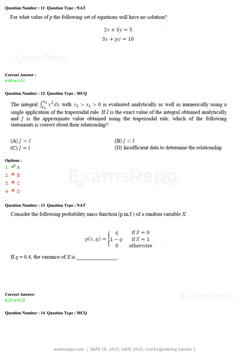 GATE CE 2015 question paper, GATE 2015, Civil Engineering Session 1, page 6 of 48