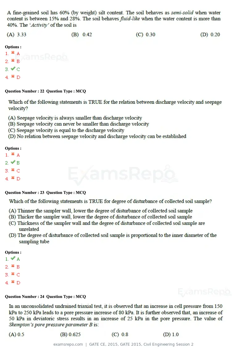 GATE CE 2015 question paper, GATE 2015, Civil Engineering Session 2, page 10 of 48