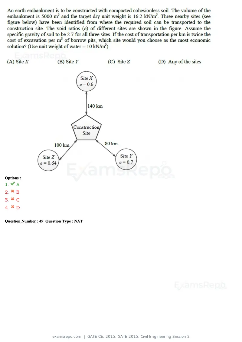 GATE CE 2015 question paper, GATE 2015, Civil Engineering Session 2, page 20 of 48