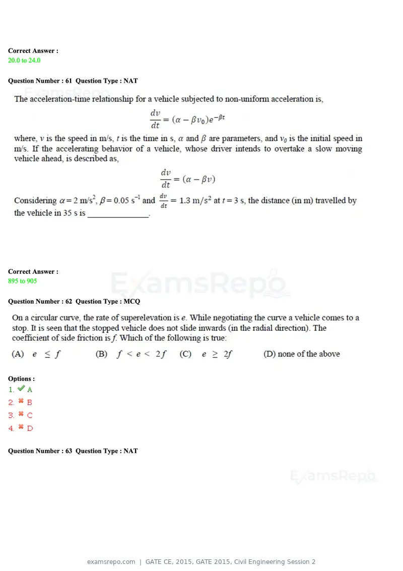 GATE CE 2015 question paper, GATE 2015, Civil Engineering Session 2, page 25 of 48