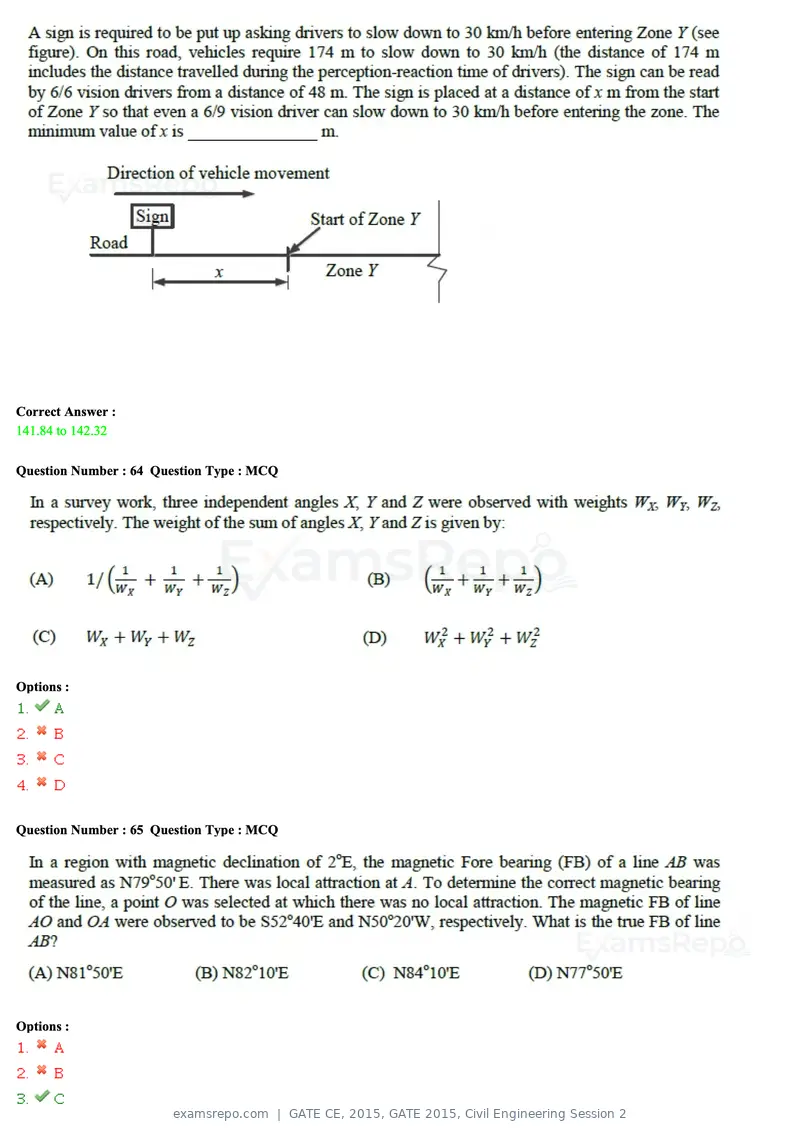 GATE CE 2015 question paper, GATE 2015, Civil Engineering Session 2, page 26 of 48