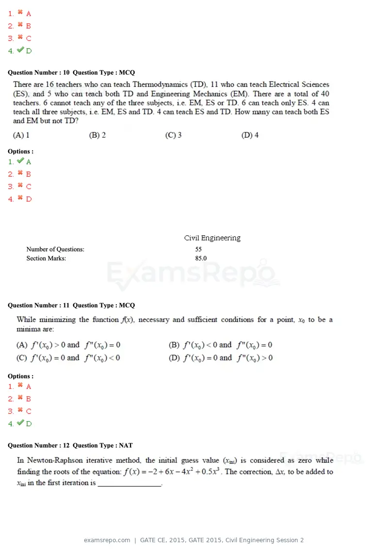 GATE CE 2015 question paper, GATE 2015, Civil Engineering Session 2, page 32 of 48