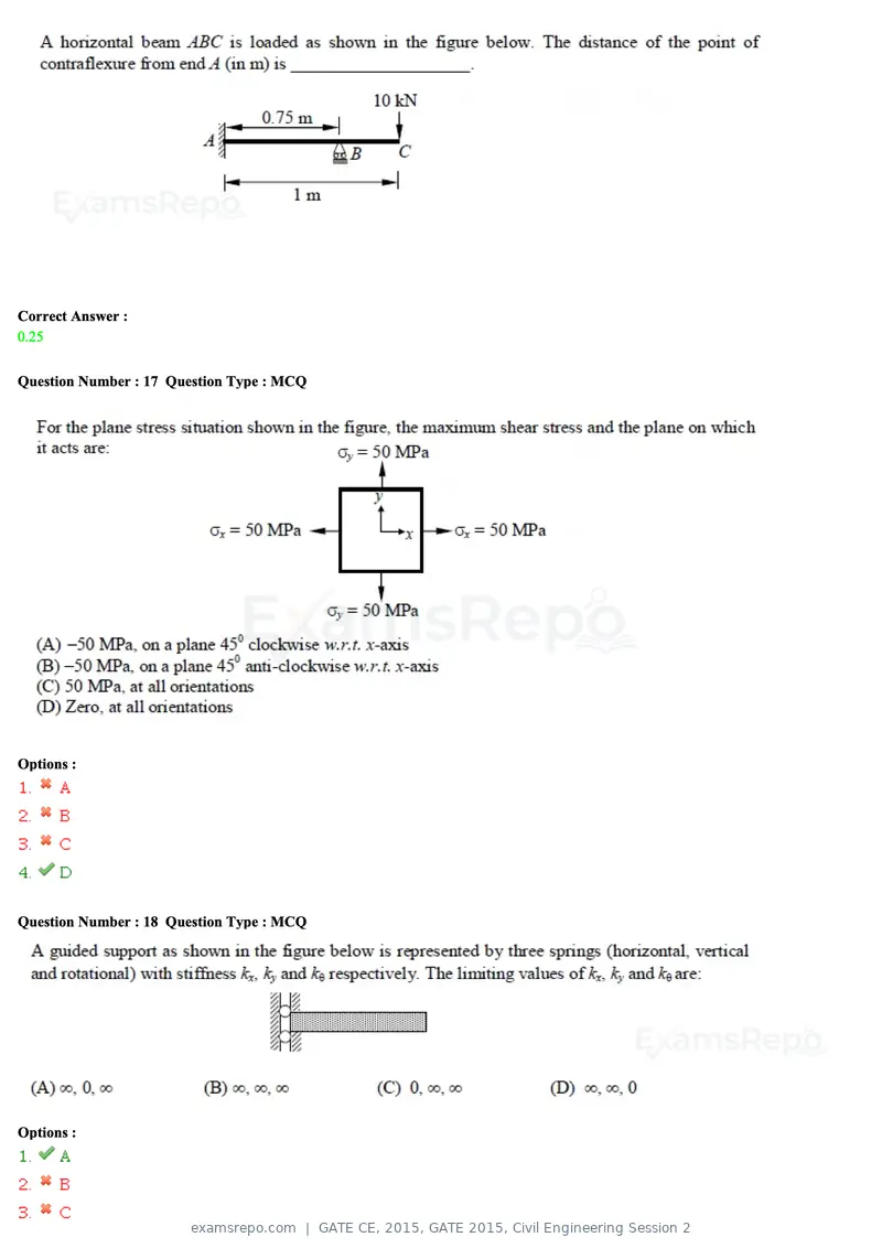 GATE CE 2015 question paper, GATE 2015, Civil Engineering Session 2, page 34 of 48