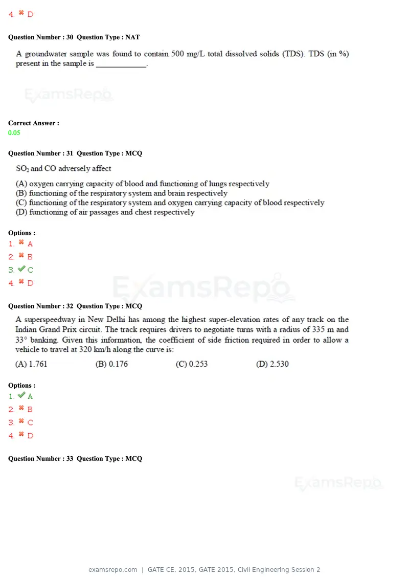 GATE CE 2015 question paper, GATE 2015, Civil Engineering Session 2, page 38 of 48