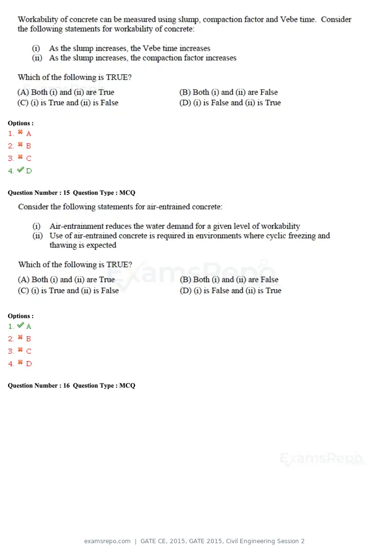 GATE CE 2015 question paper, GATE 2015, Civil Engineering Session 2, page 7 of 48