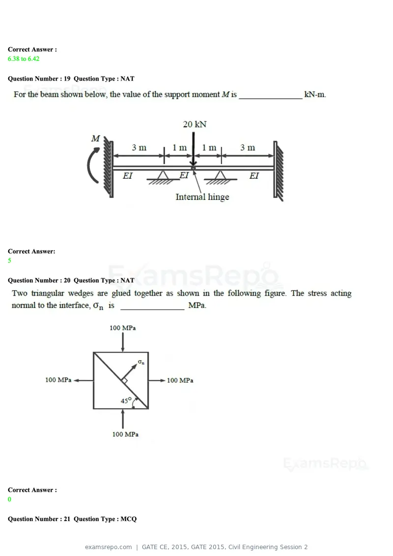 GATE CE 2015 question paper, GATE 2015, Civil Engineering Session 2, page 9 of 48