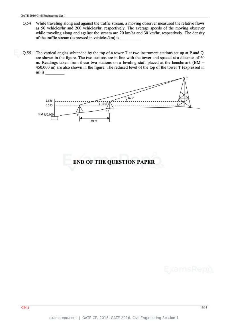GATE CE 2016 question paper, GATE 2016, Civil Engineering Session 1, page 17 of 39