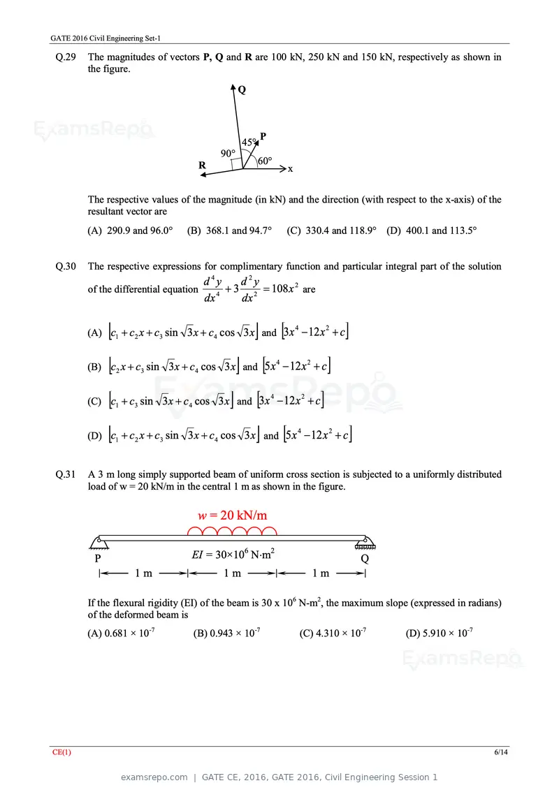 GATE CE 2016 question paper, GATE 2016, Civil Engineering Session 1, page 9 of 39