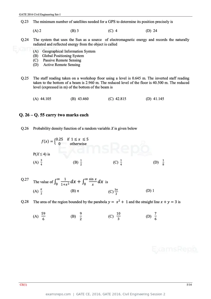 GATE CE 2016 question paper, GATE 2016, Civil Engineering Session 2, page 8 of 39