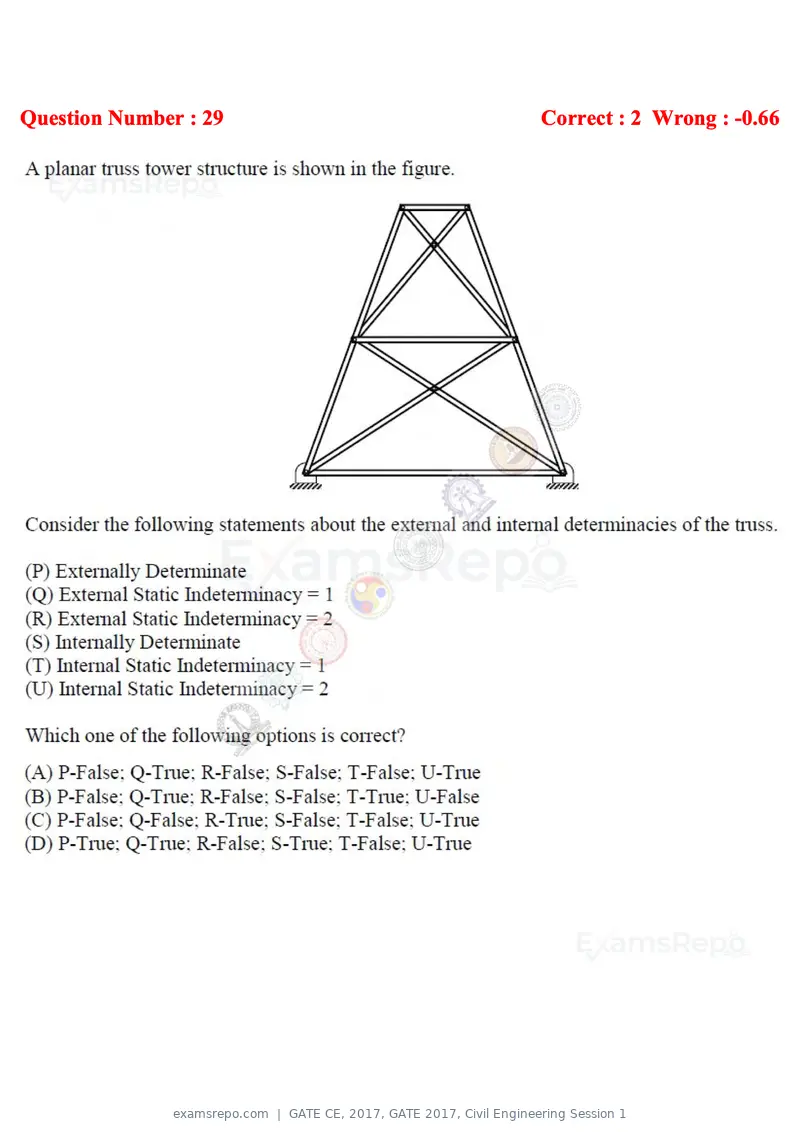 GATE CE 2017 question paper, GATE 2017, Civil Engineering Session 1, page 10 of 26