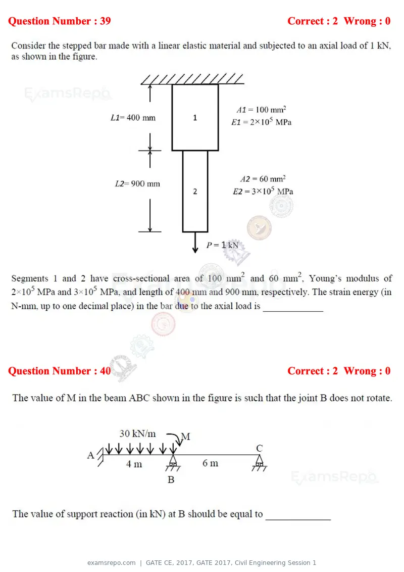 GATE CE 2017 question paper, GATE 2017, Civil Engineering Session 1, page 14 of 26